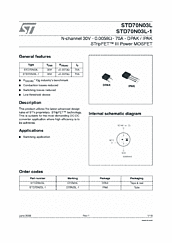 DataSheet STD70N03L pdf